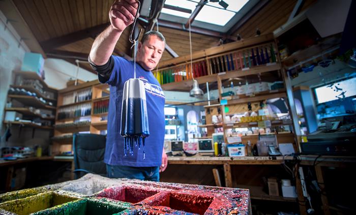 Find a unique range of hand carved and moulded candles at The Candle Studio at Corris Craft Centre.  On most days, see the candles being created and t